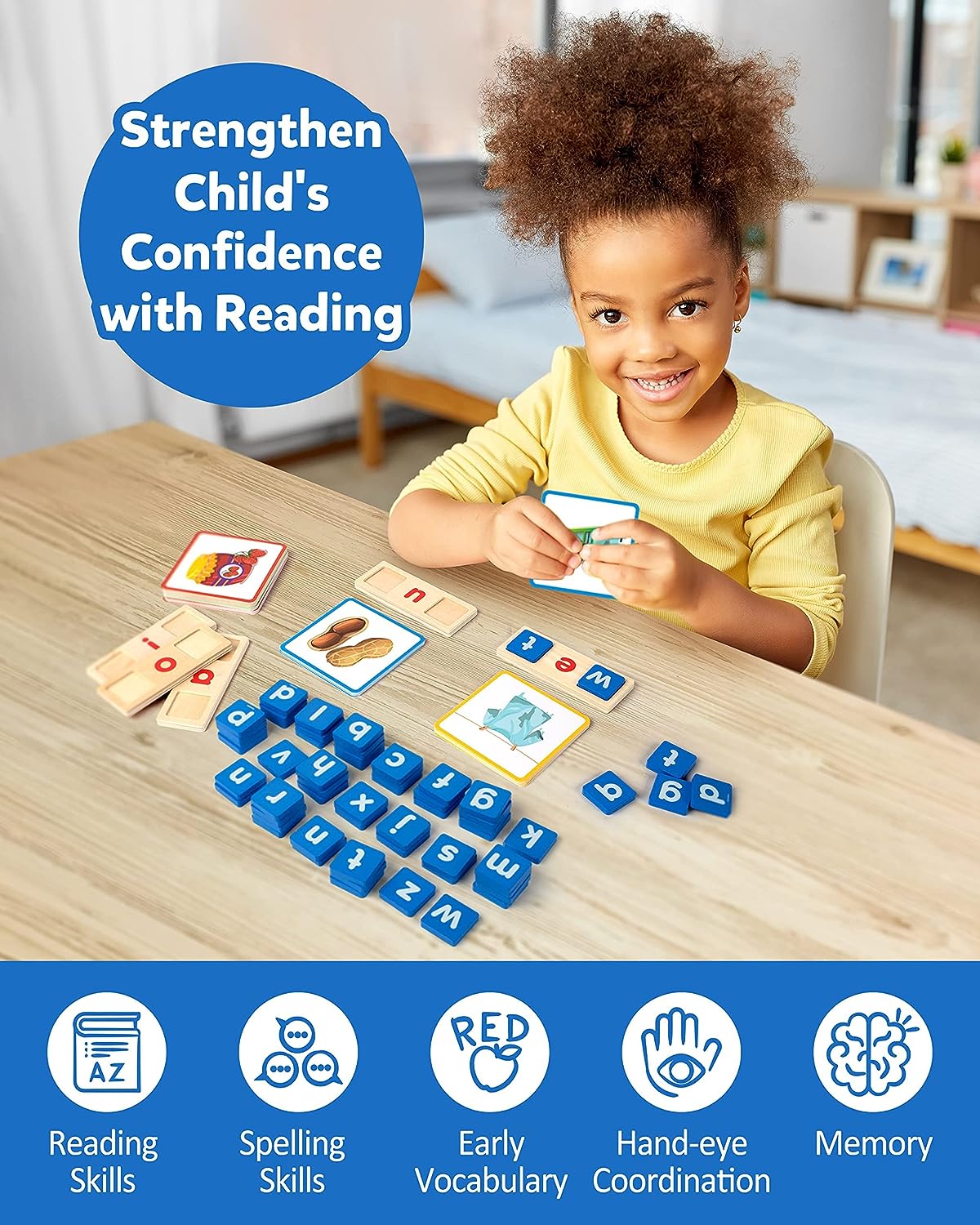Coogam Wooden Short Vowel Reading Letters Sorting Spelling Games: A Review