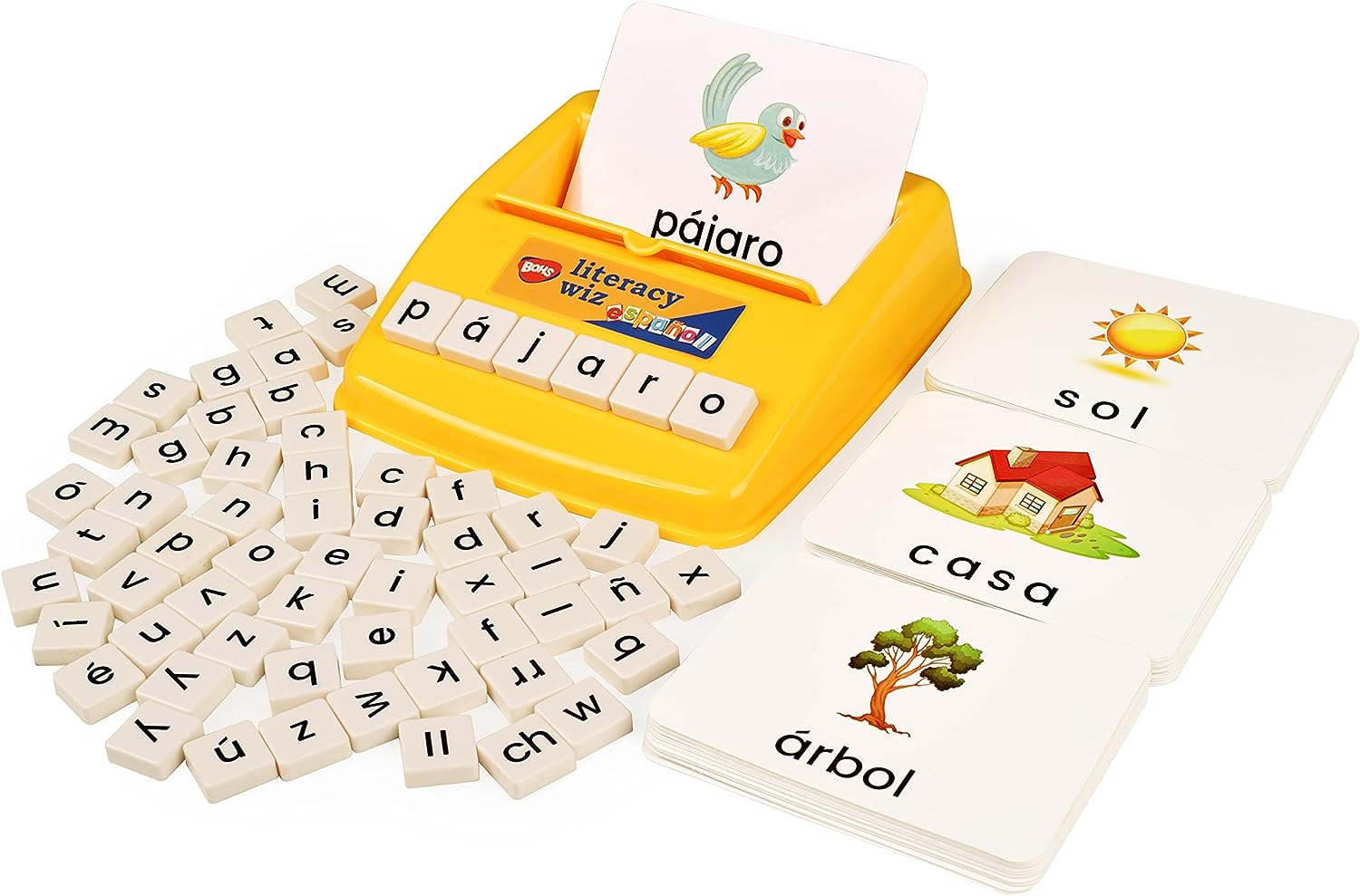 BOHS Spanish Literacy Wiz Fun Game - Espanol Lower Case 60 Flash Cards - Preschool Language Learning Educational Toys