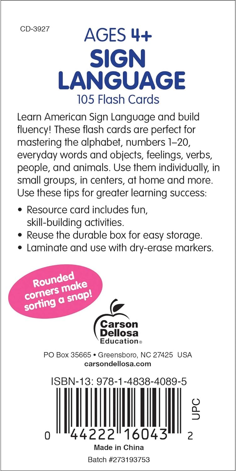 Carson Dellosa 104 American Sign Language Flash Cards: A Comprehensive Review